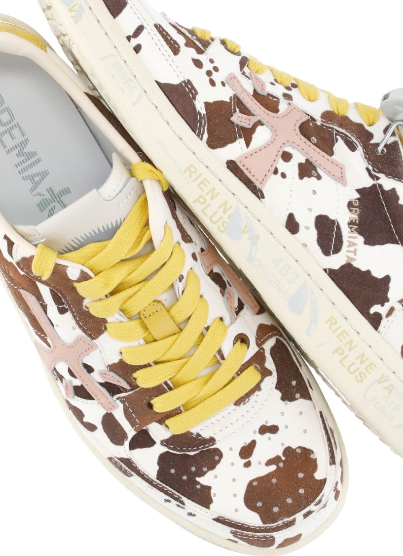 Premiata Ivory Istrice Leather Sneakers