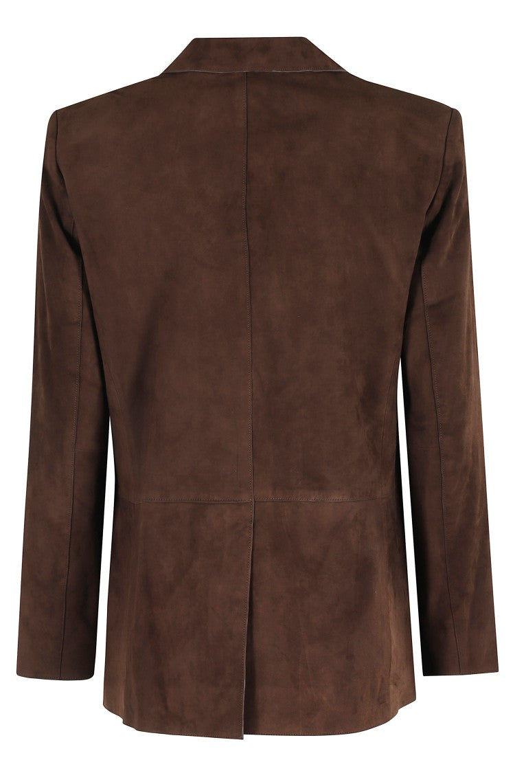 Seventy Brown Suede Jacket With Wide Lapel