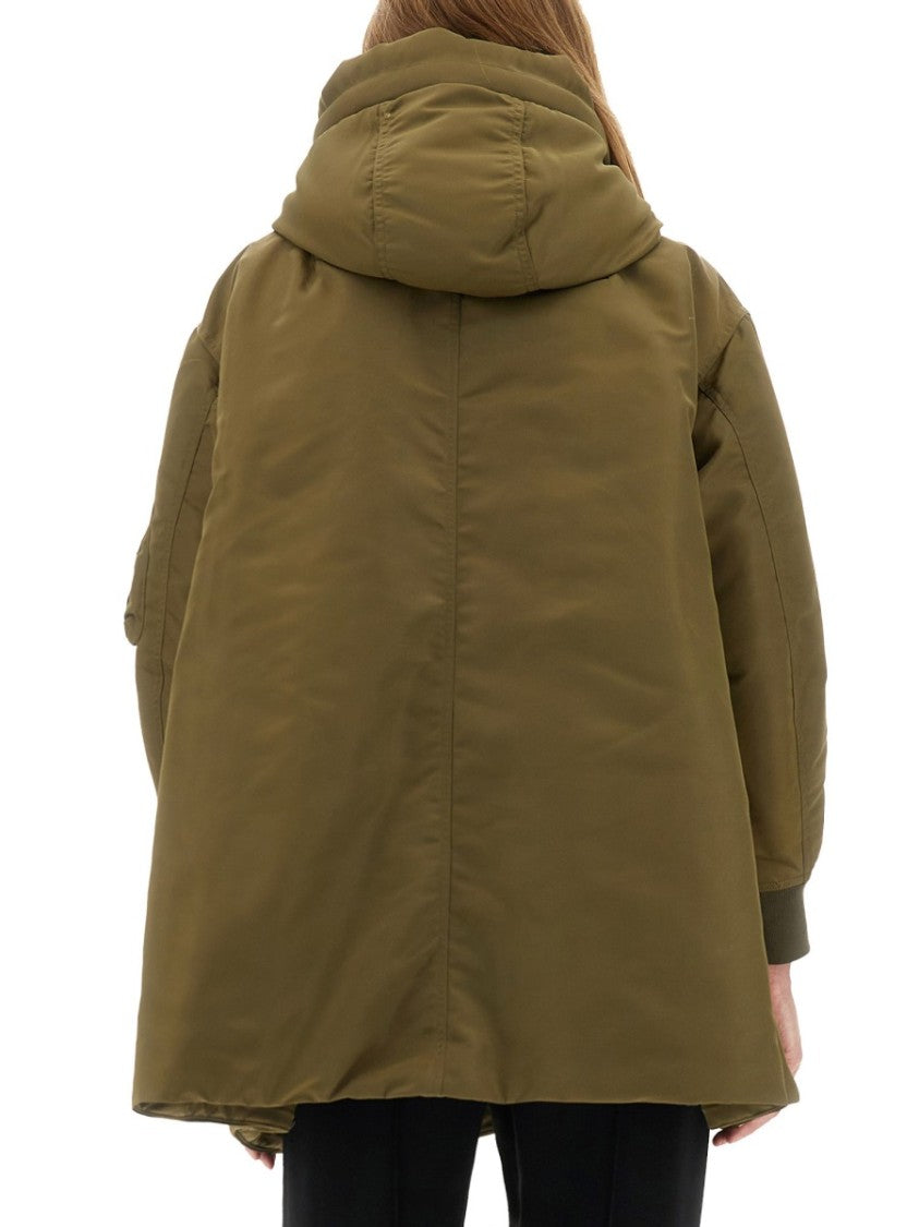 Aspesi Green Bomber Jacket With Detachable Hood