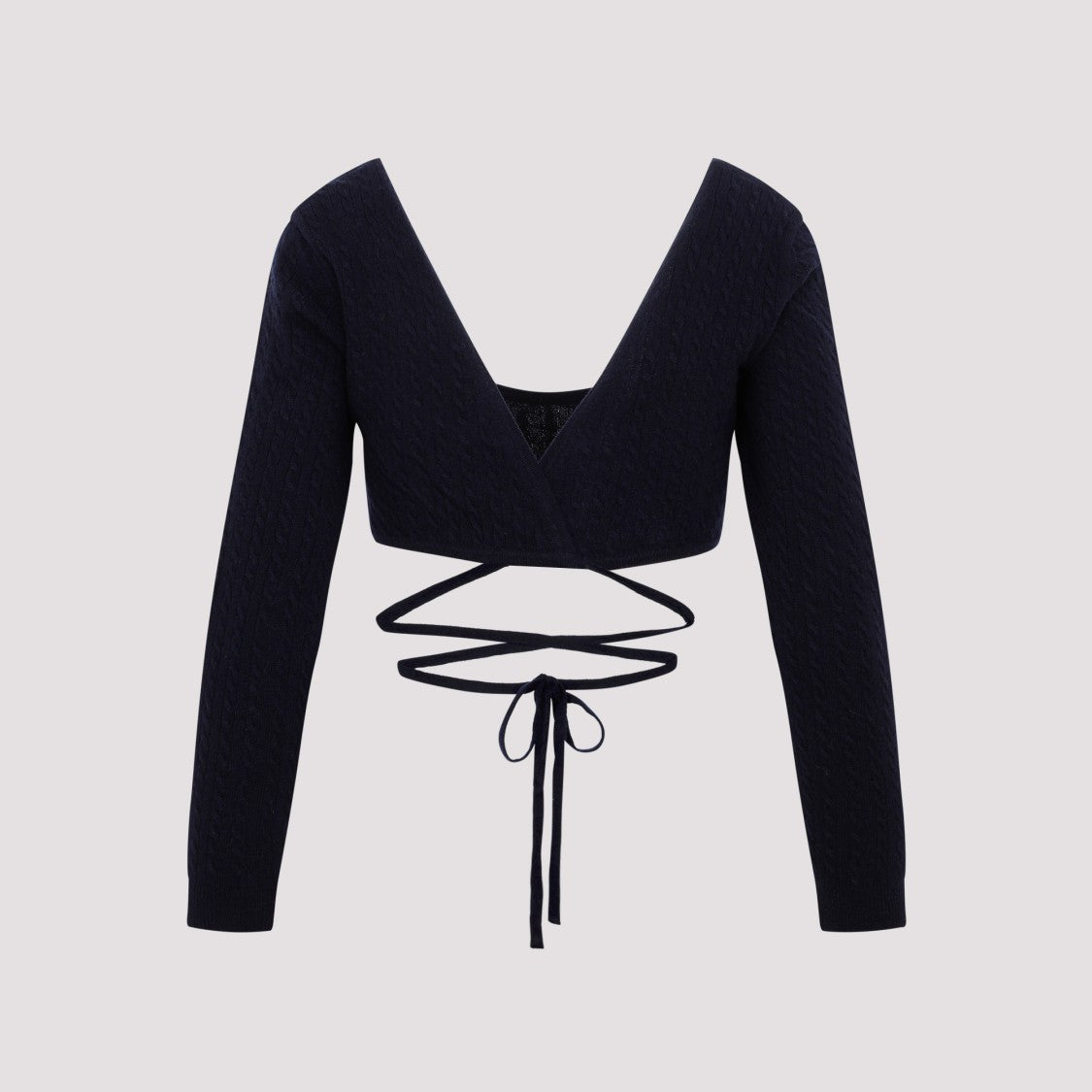 Patou Black Wrap Knitted Top