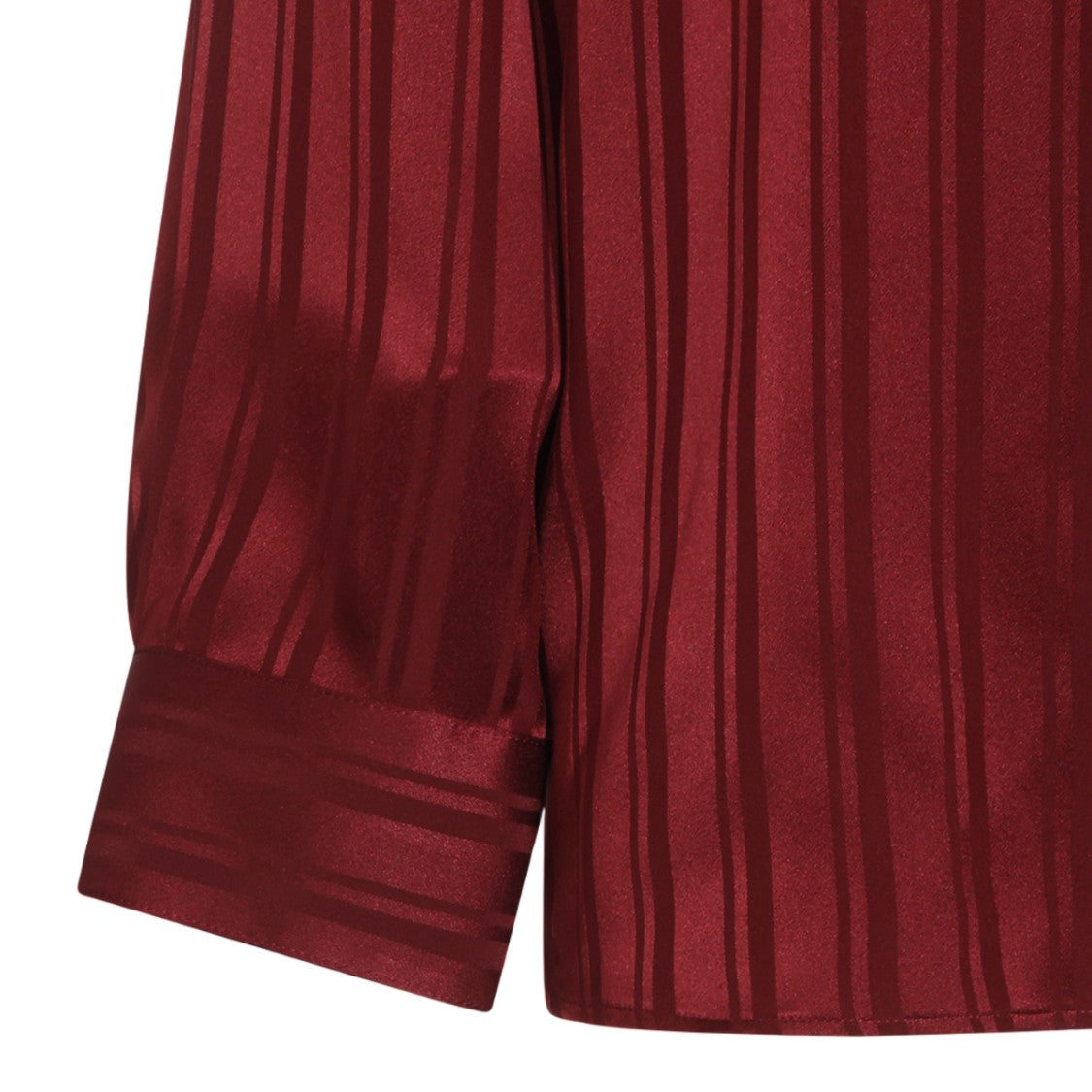 Saint Laurent Vertical Stripe Bow-Tie Silk Shirt