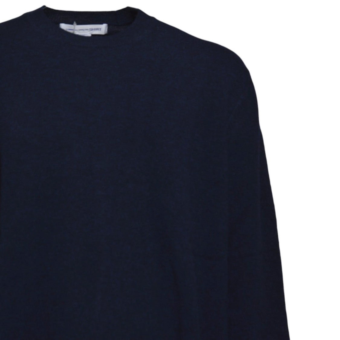 Comme Des Garçons Navy Blue Wool Crewneck Sweater