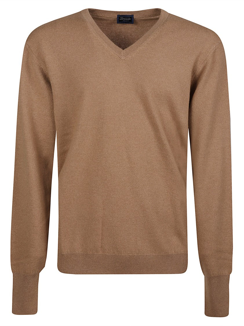 Drumohr Fine Knit Cashmere V-Neck Sweater