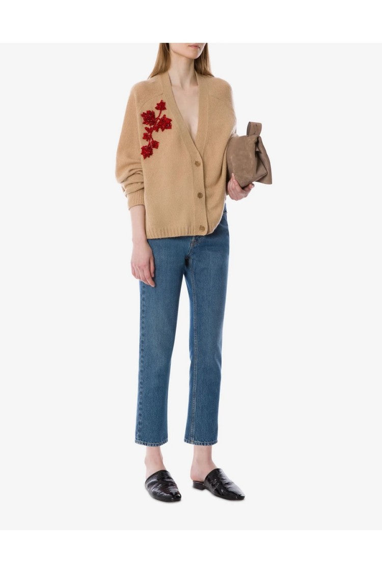 Alberta Ferretti Beige Wool-Blend Sweater