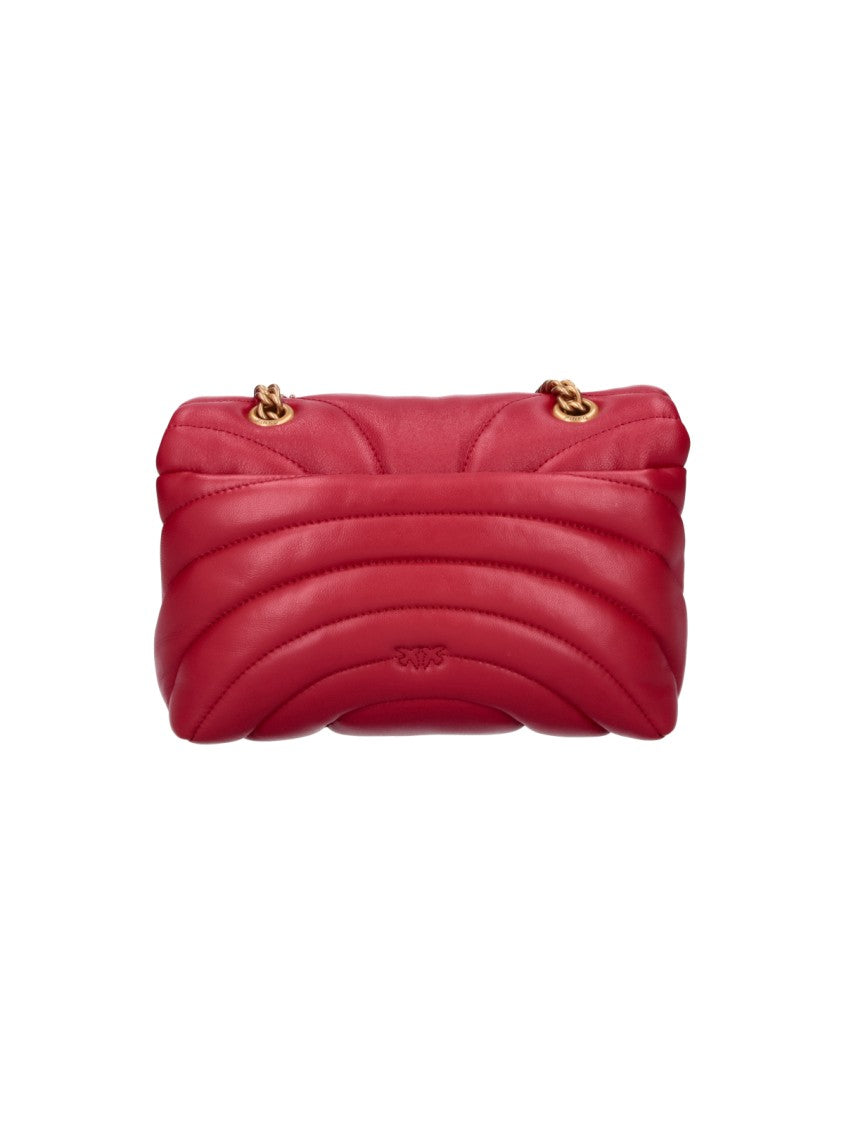 Pinko Red Quilted Leather Mini Love Bag Puff Shoulder Bag