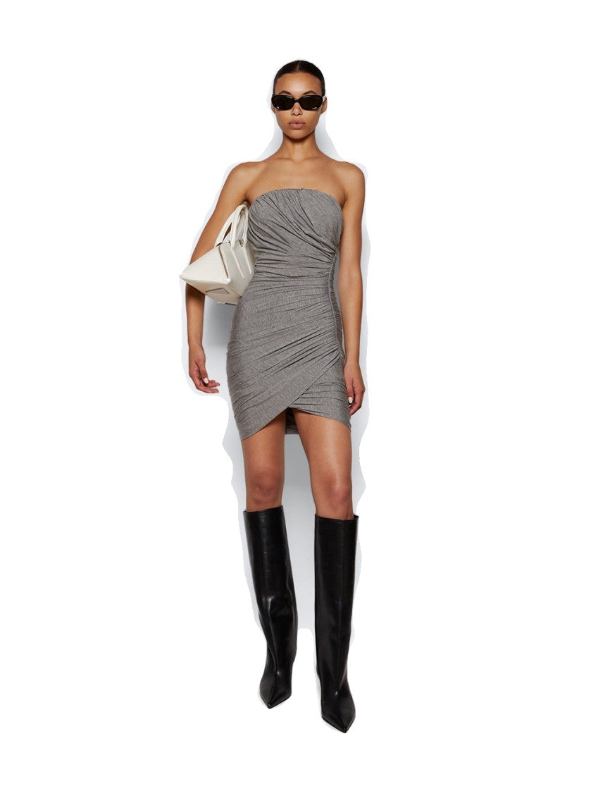 The Attico Strapless Mini Dress With Ruched Design