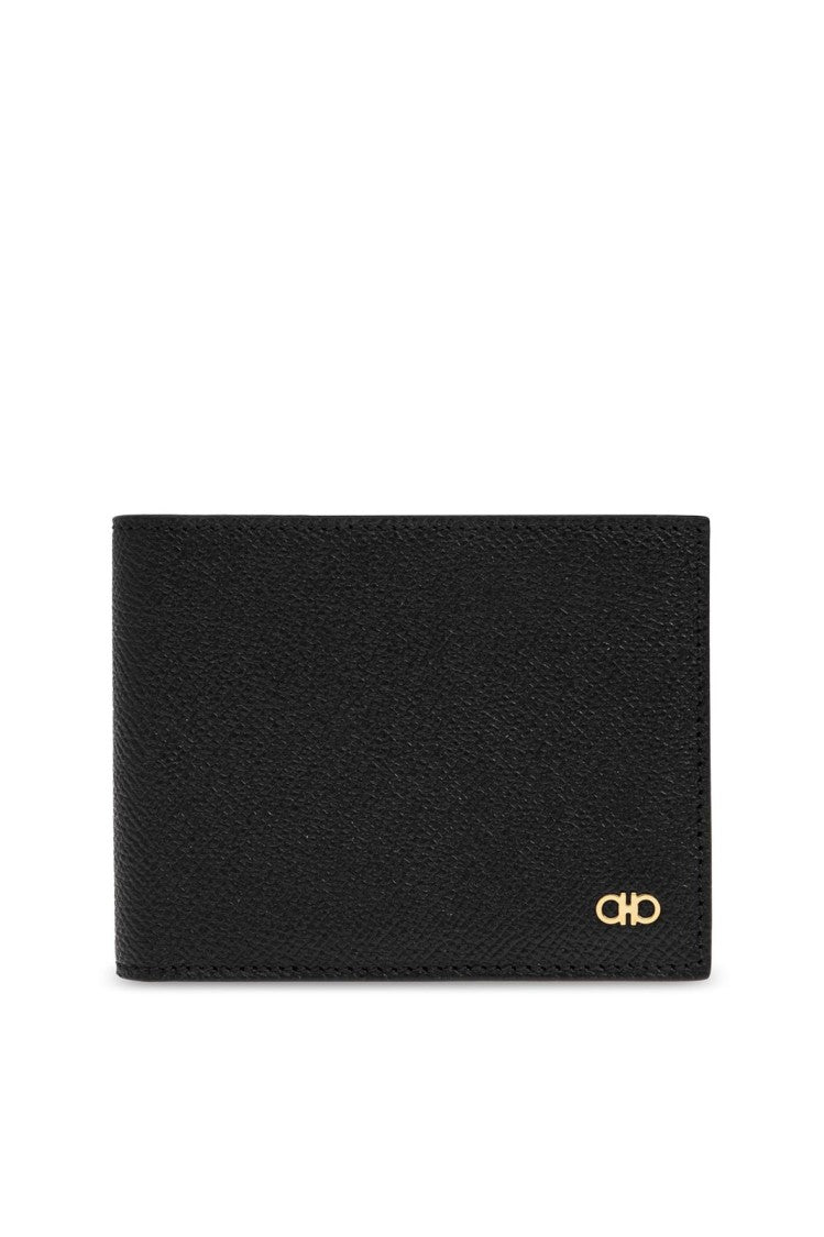 Ferragamo Gancini Wallet And Keychain Set – Black