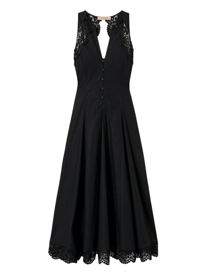 Twin-Set Elegant Black Midi Dress