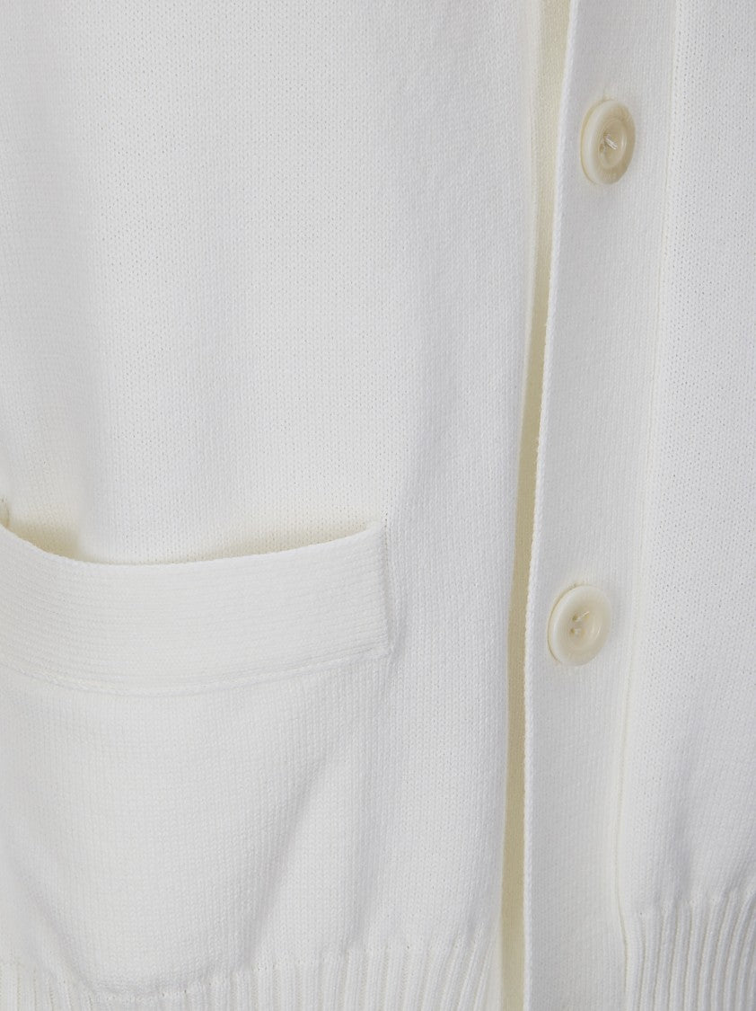 Sacai Denim And Knit Patchwork Cardigan