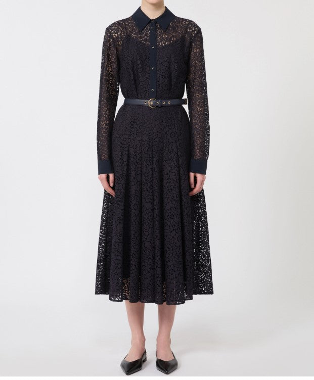 Max Mara Mstricordo Lace Silk Shirt Dress