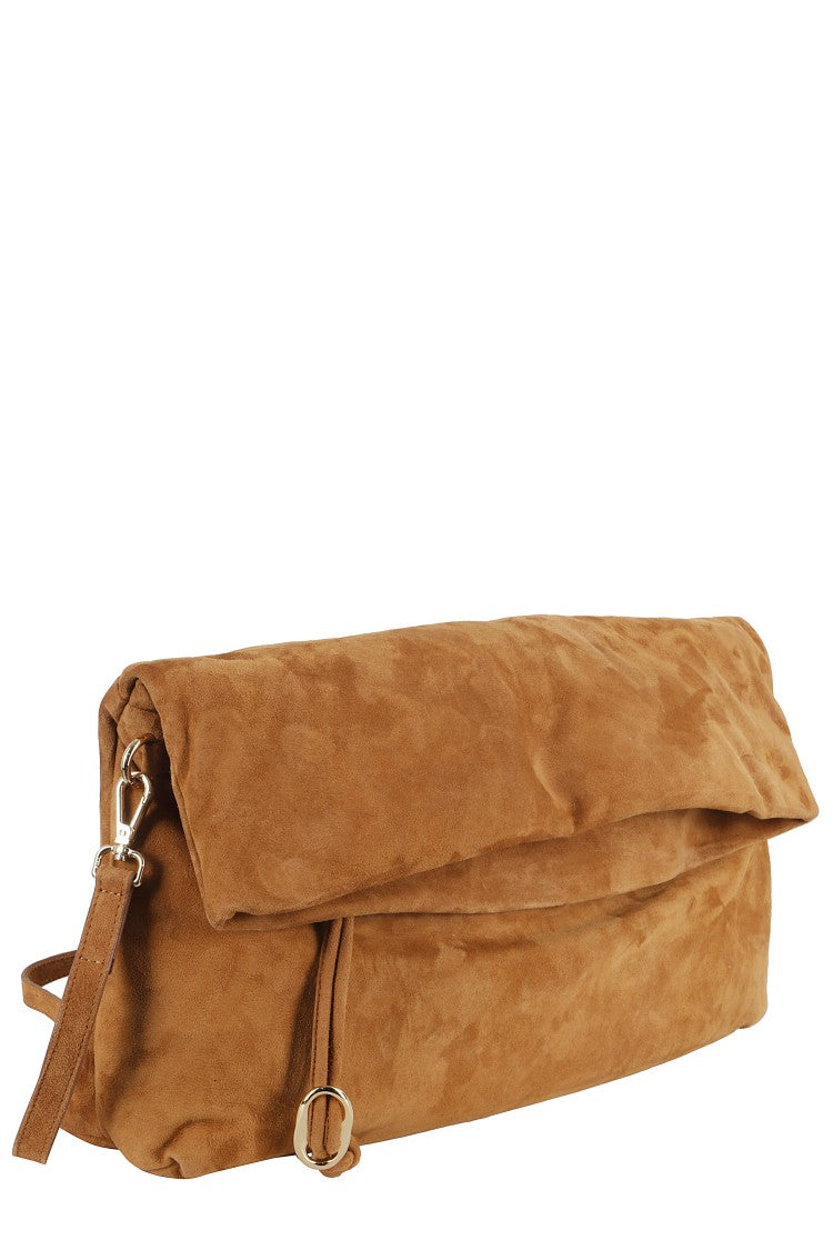 Tela Thorne Suede And Canvas Shoulder Bag