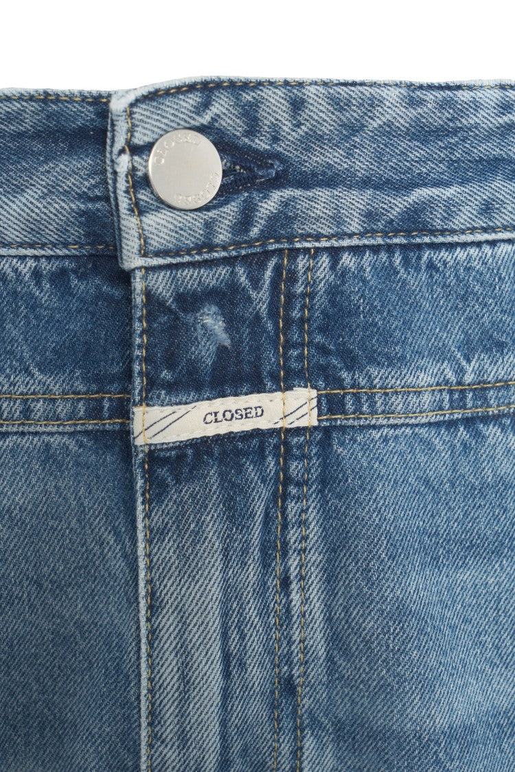 Closed Tapered Midwaist Jeans With Distressed Details