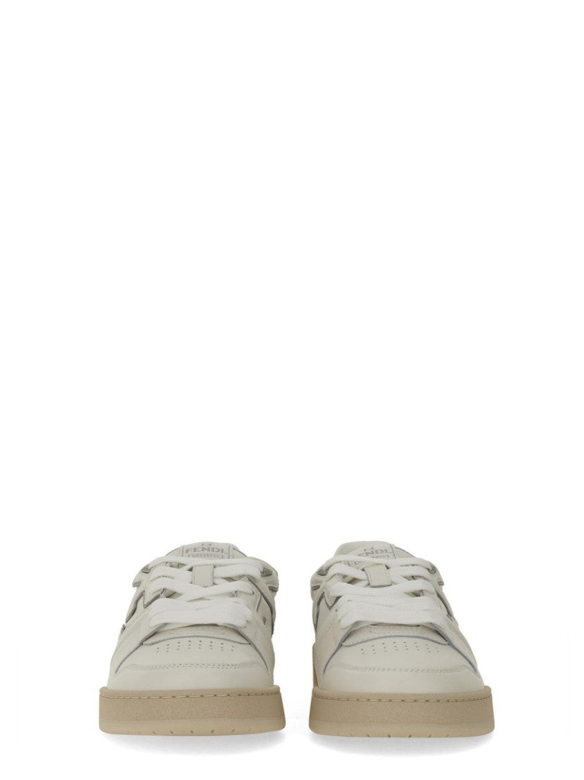 Fendi Low-Top Sneakers With Distinctive Perforated Design And Stitched Logo