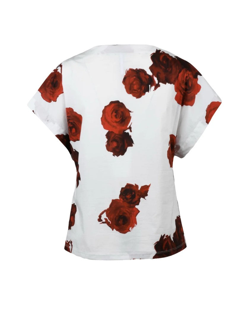 Liviana Conti Stretch Blouse - White/Red