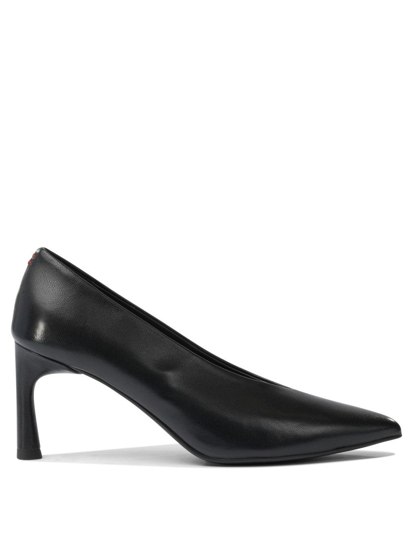 Halmanera Pointed Toe Heeled Shoes In Polished Calf Leather