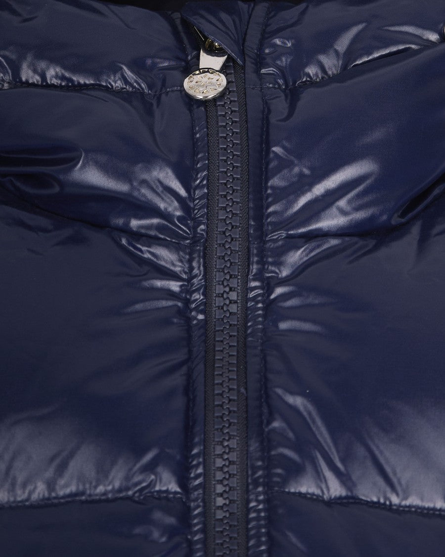 Pyrenex Lacquered Bomber Down Jacket With Hood – Blue