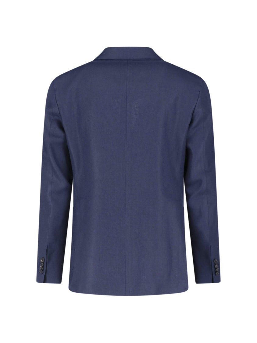 Tagliatore Navy Blue Double-Breasted Linen Suit