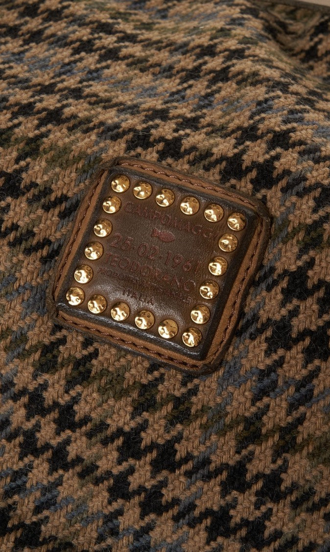 Campomaggi Houndstooth Patterned Campomaggi Shopper With Leather Accents