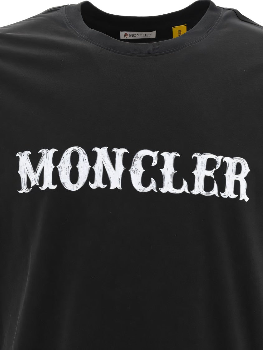 Moncler Relaxed Fit Black Graphic Print T-Shirt