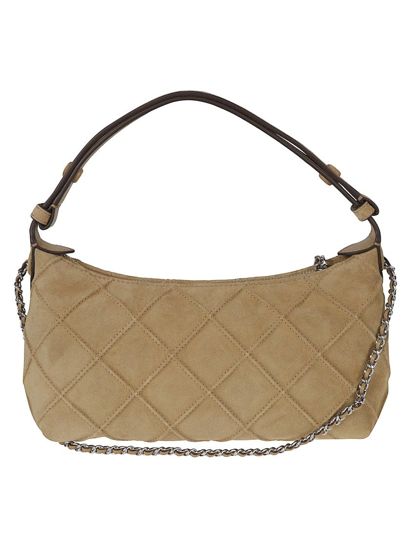 Tory Burch Suede Suede Quilted Fleming Handbag