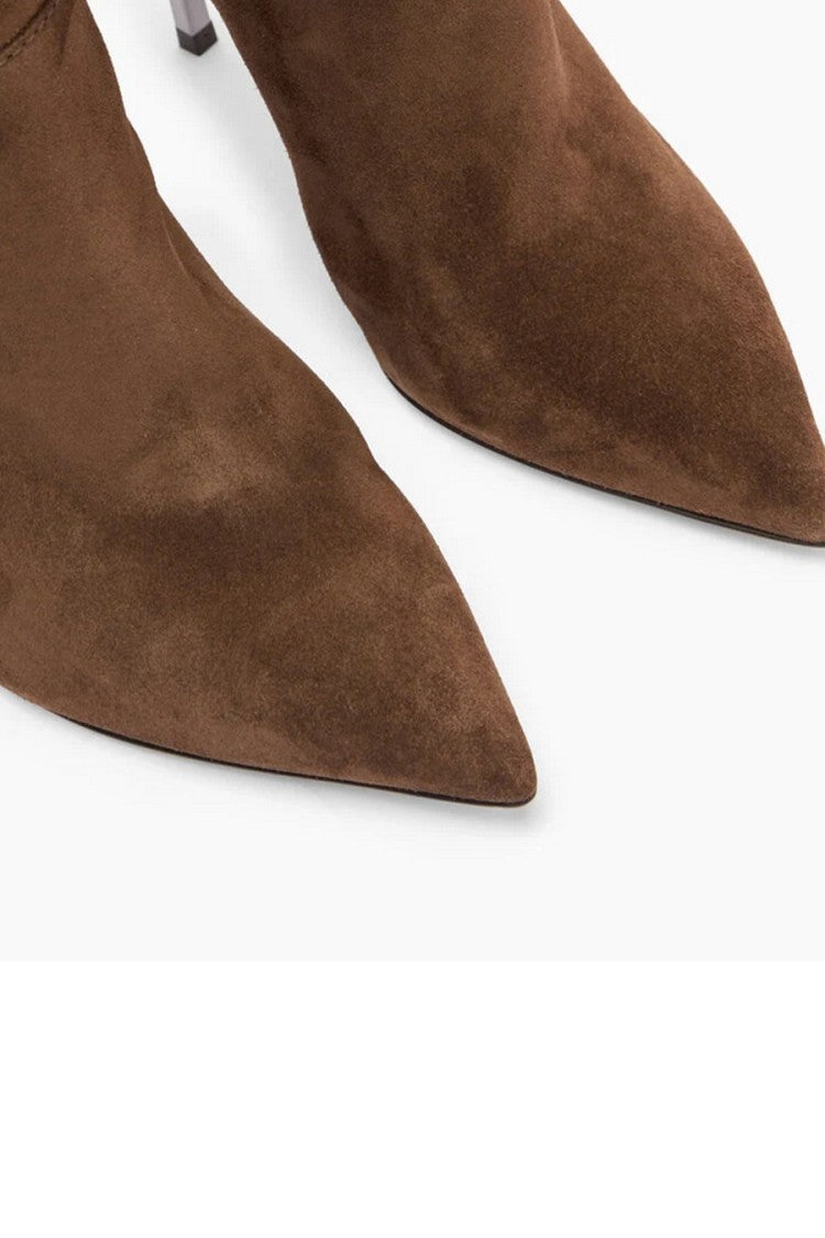 Casadei Brown Suede Over-The-Knee Blade Boots