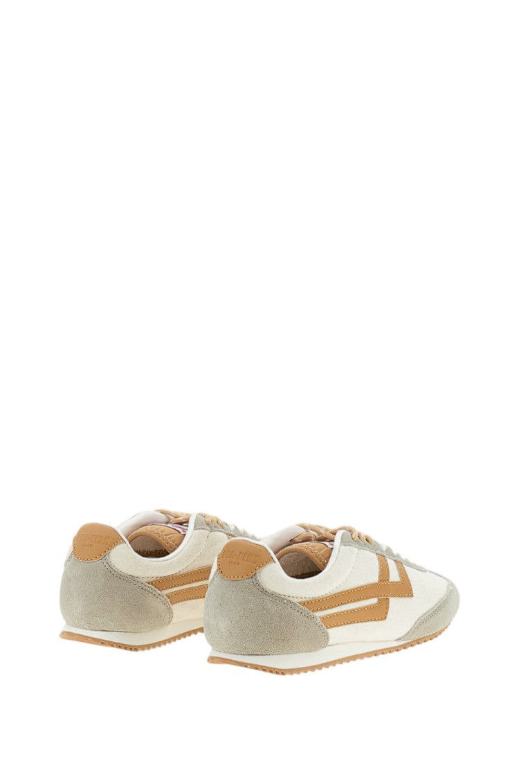 Pro White Beige Racer 77 Calf Hair Leather Sneakers