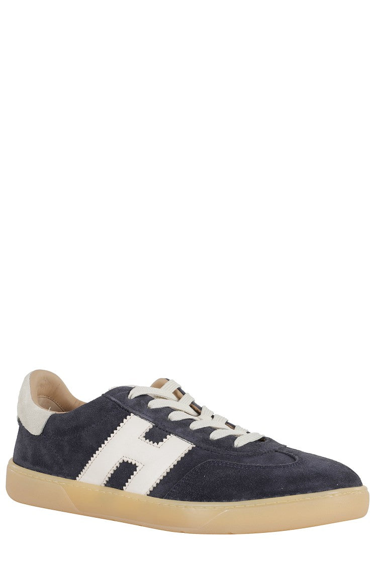 Hogan H327 Lace-Up Sneakers With Contrasting Logo