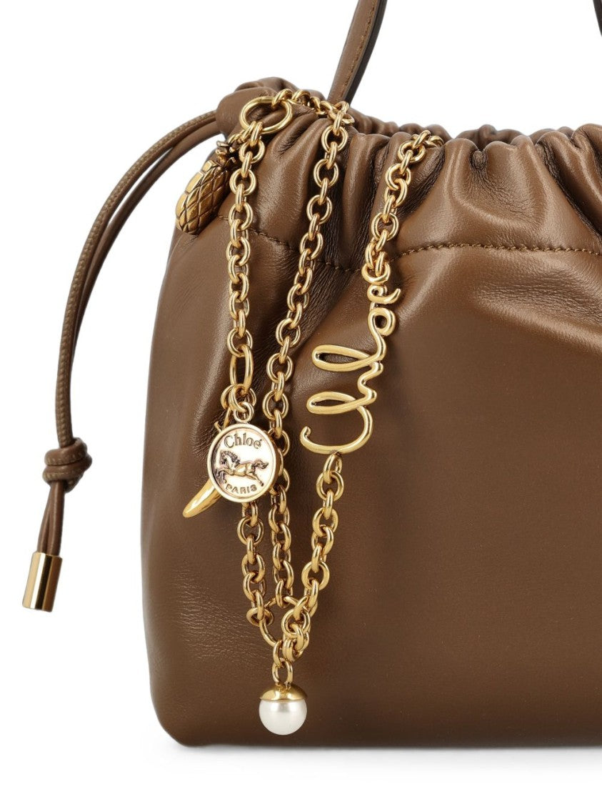 Chloé Brown Slouchy Drawstring Leather Handbag