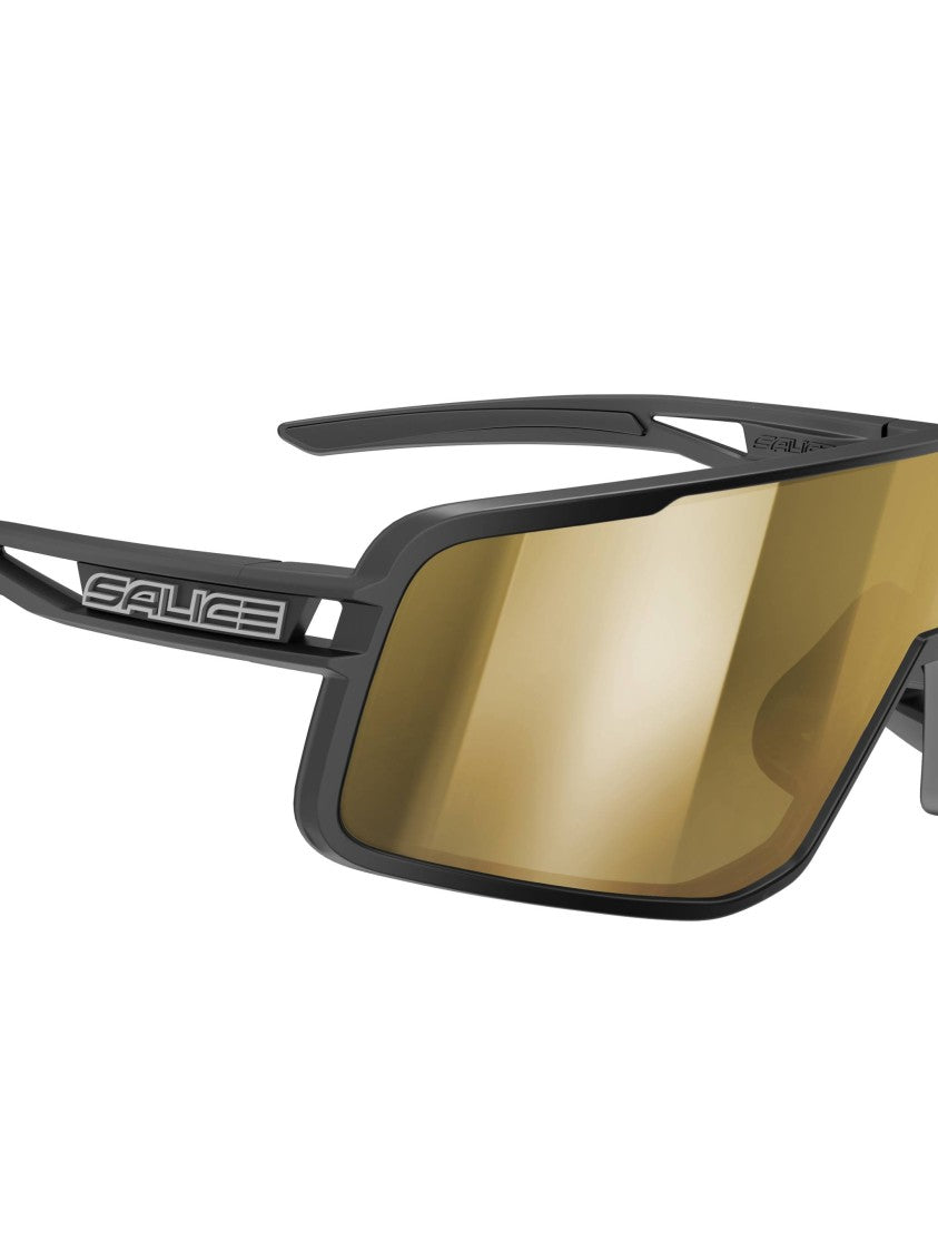 Salice Matte Black Angular Frame Sunglasses