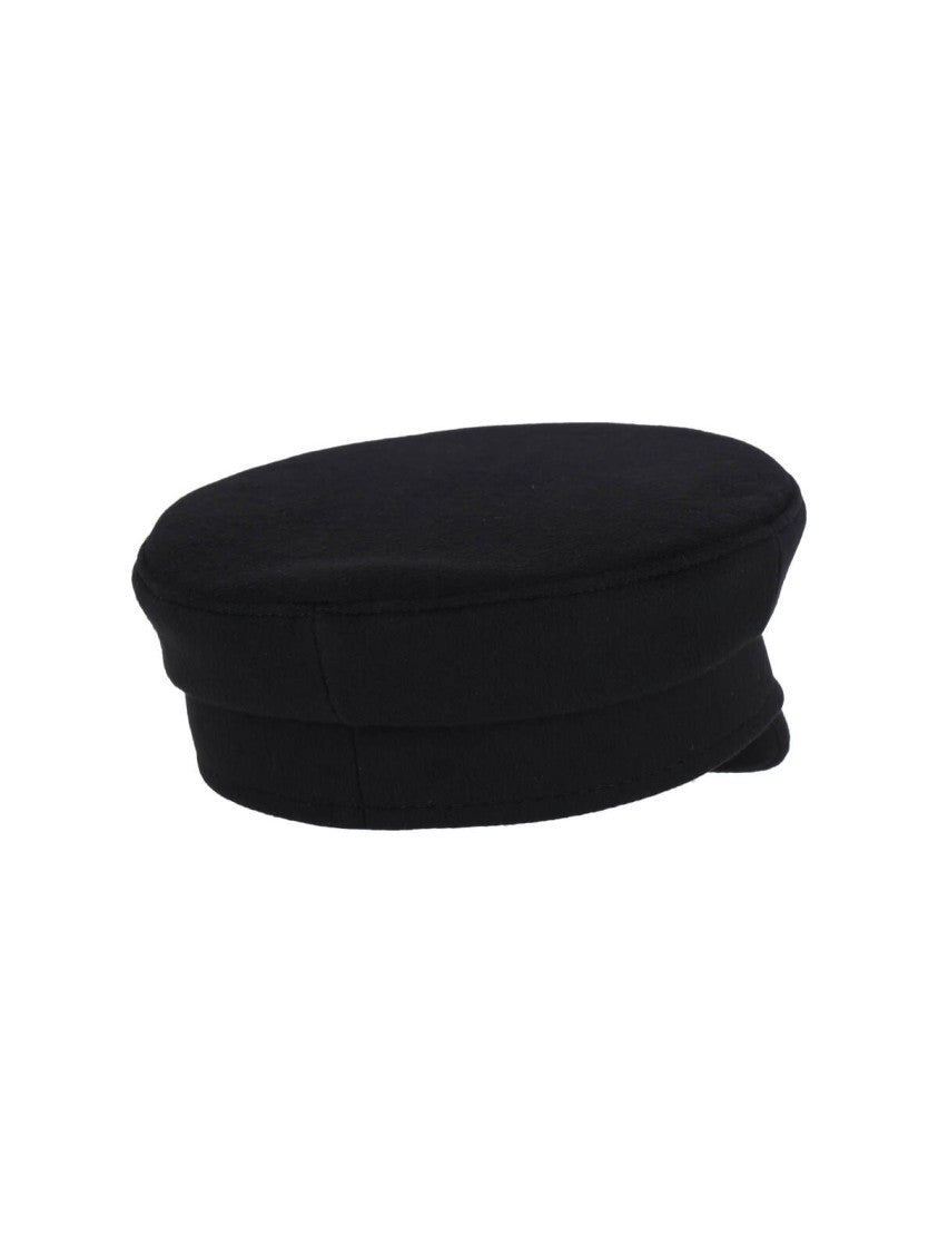 Ruslan Baginskiy Wool Hat With Rhinestones "Baker Boy" Black