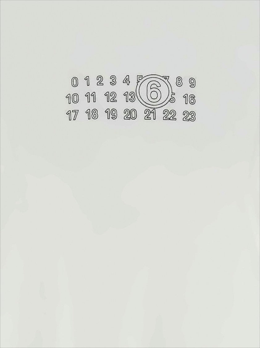 Mm6 By Maison Margiela Boxy Crew Neck Cotton Tee With Minimalist Graphic