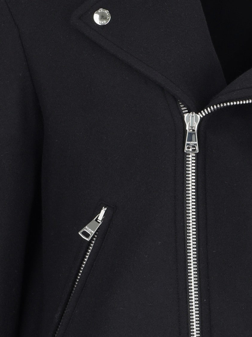 Balmain Wool Biker Jacket – Black