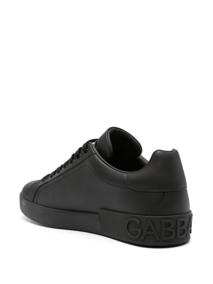 Dolce & Gabbana Black Low-Top Calf Leather Sneakers