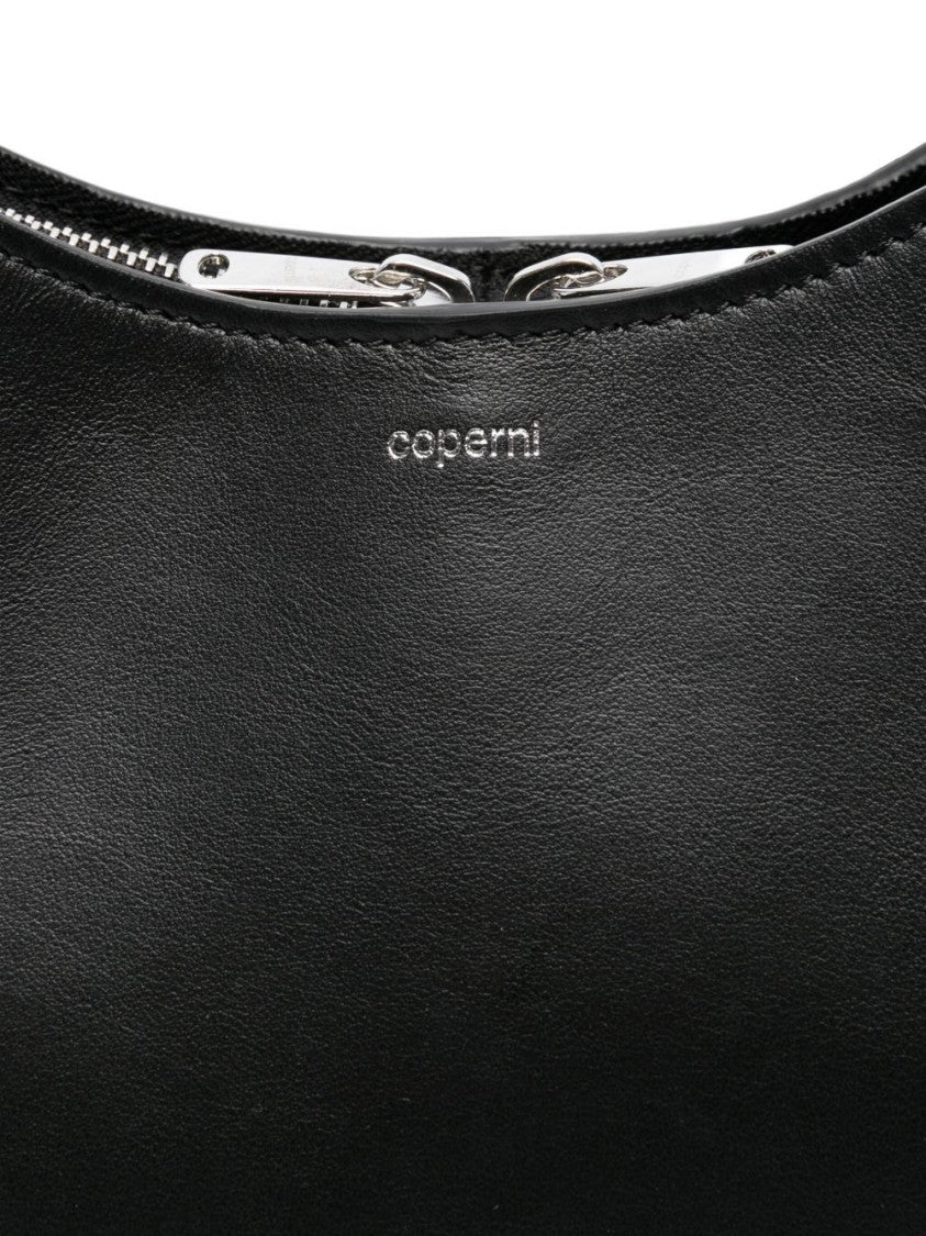 Coperni Crescent-Shaped Black Leather Handbag