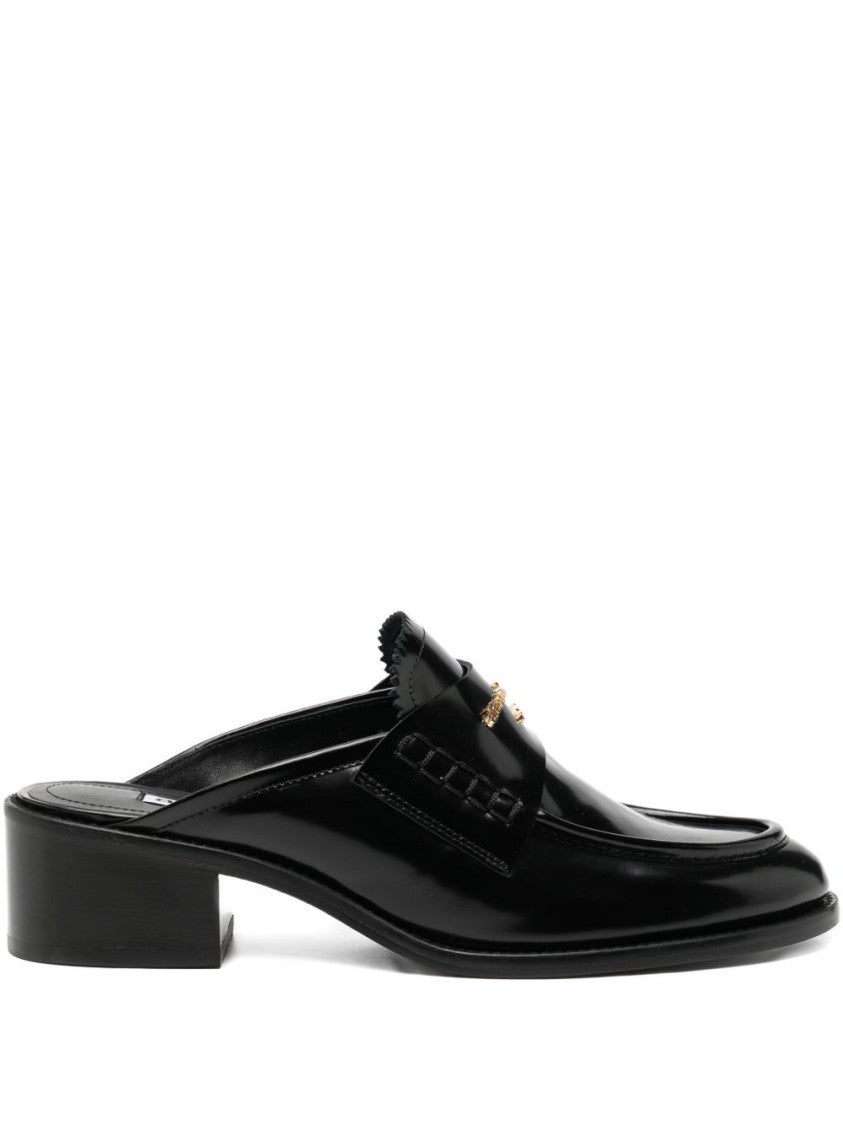 Alexander Wang Glossy Black Slip-On Mules
