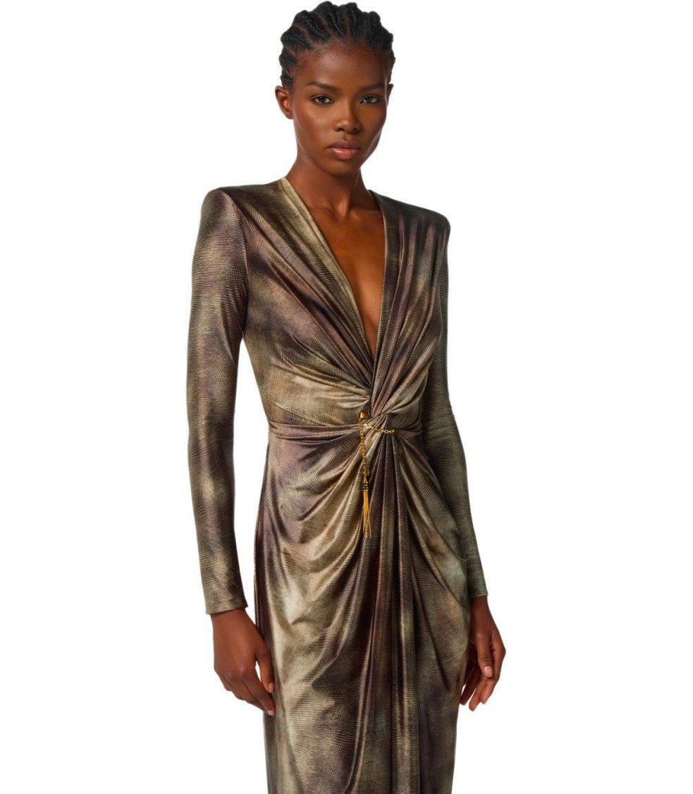 Elisabetta Franchi Red Carpet Lizard Dress