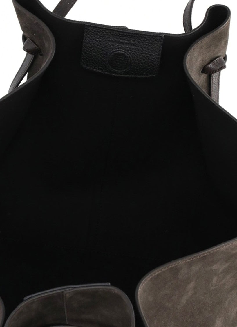 Yuzefi Winged Suede Leather Mochi Bag With Adjustable Handles