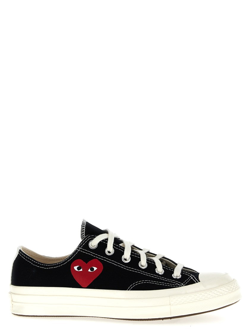 Comme Des Garçons Canvas Sneakers With Contrast Heart Print