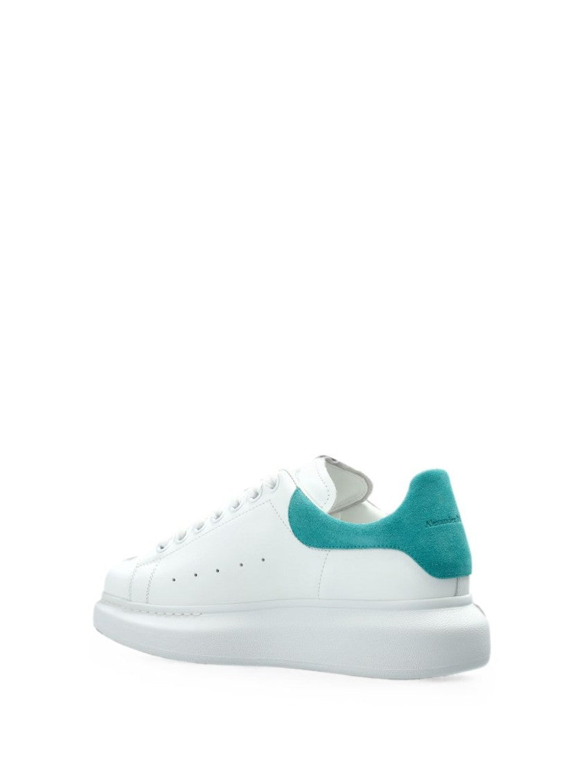 Alexander Mcqueen White Oversized Turquoise Heel Sneakers
