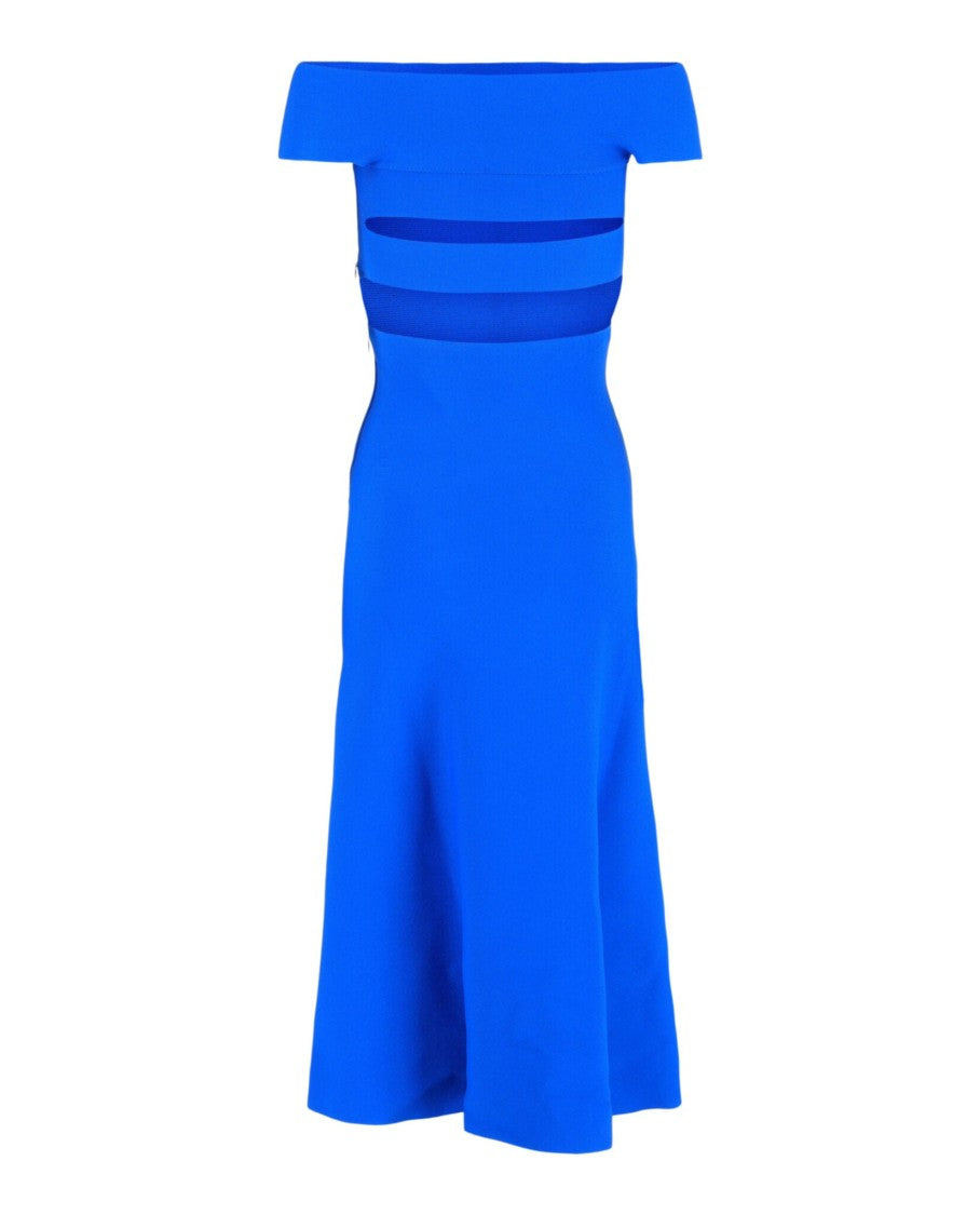Alexander Mcqueen Off-The-Shoulder Sliced Midi Dress