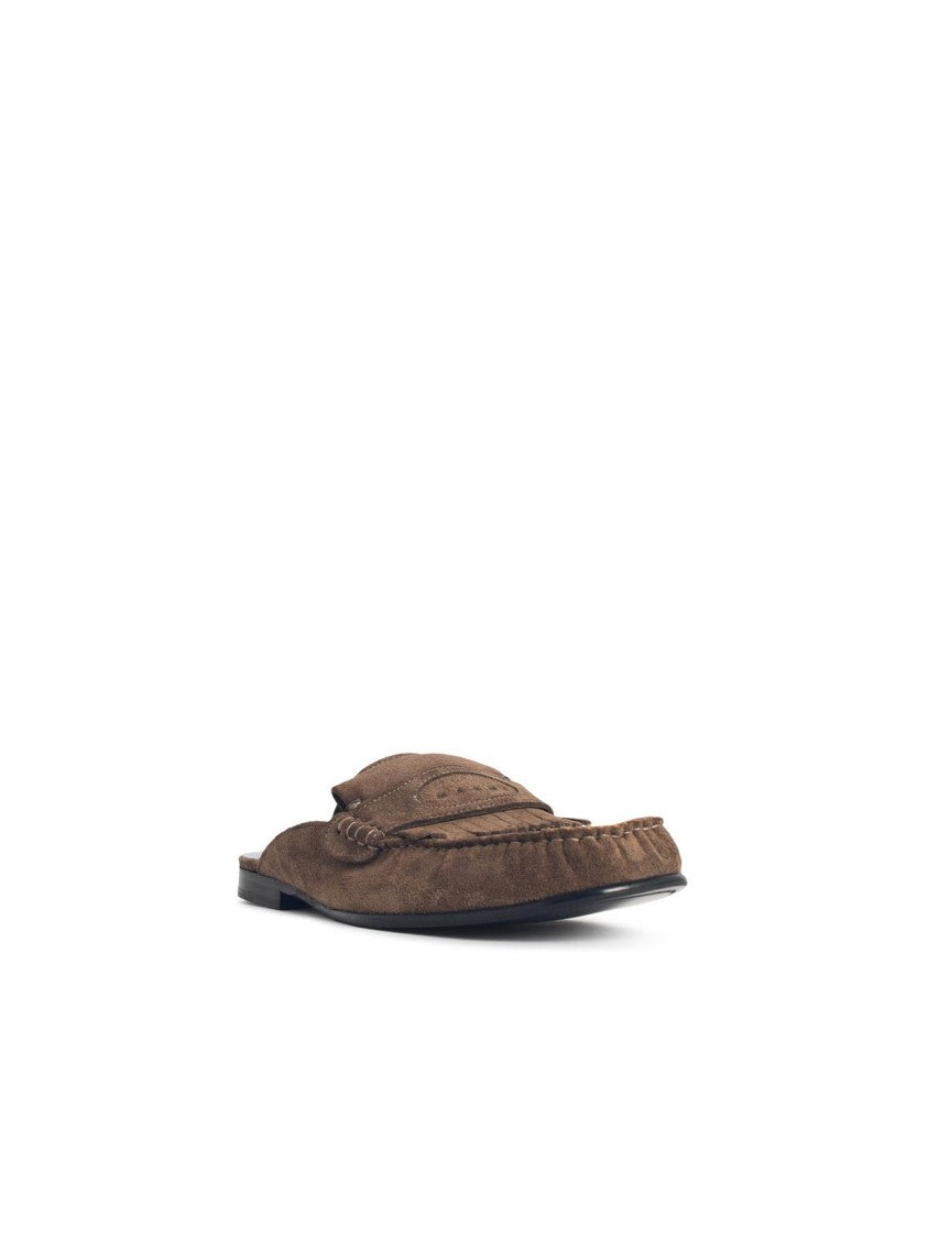 Marni Brown Suede Sabots