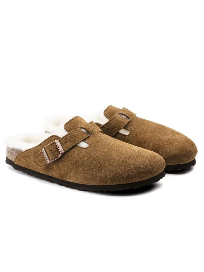Birkenstock Boston Suede Shearling Sandals