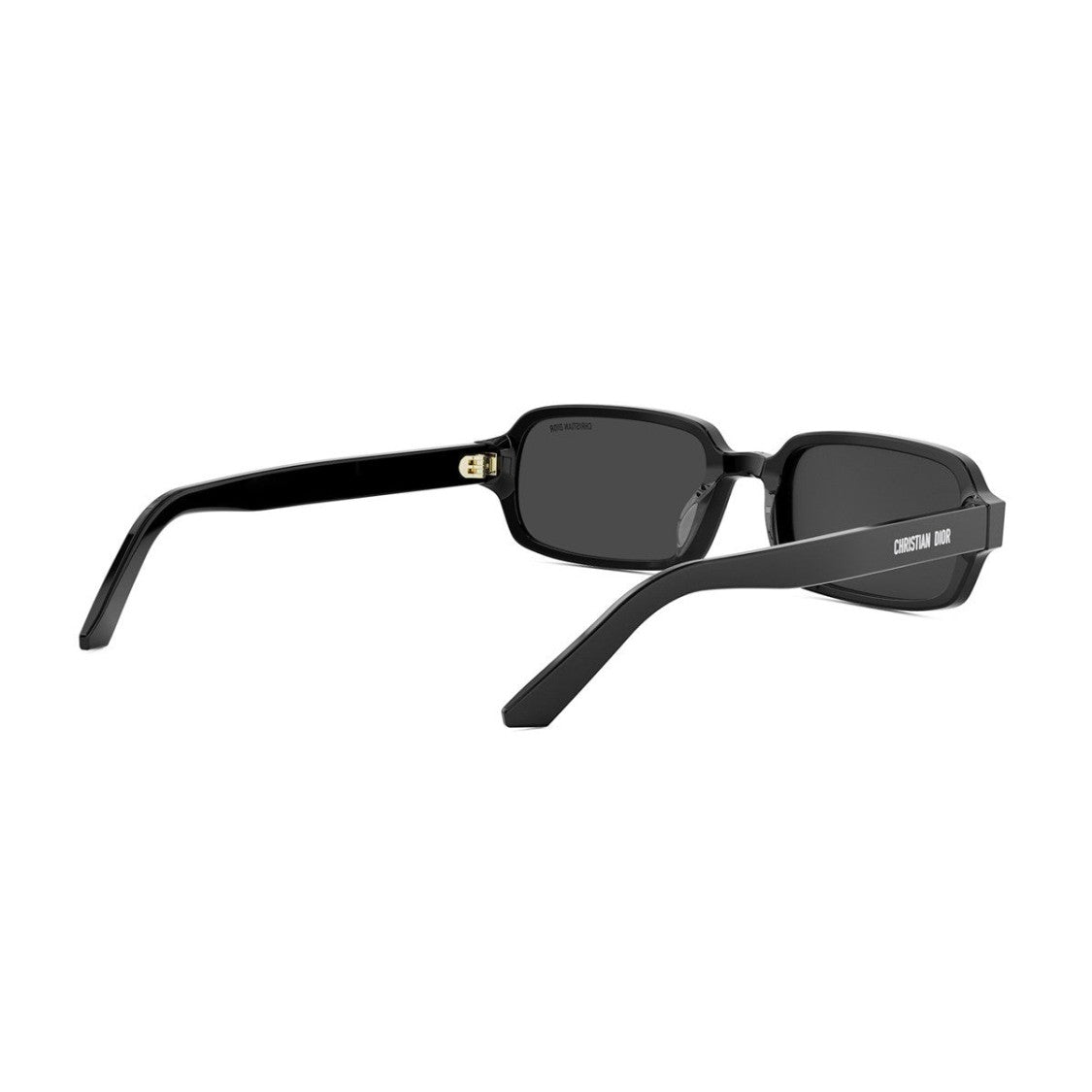 Dior Rectangular Black Acetate Sunglasses With Dark Grey Lenses
