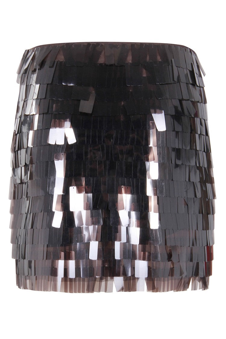 Staud Mini-Length Sequined Staud Skirt With Concealed Zipper