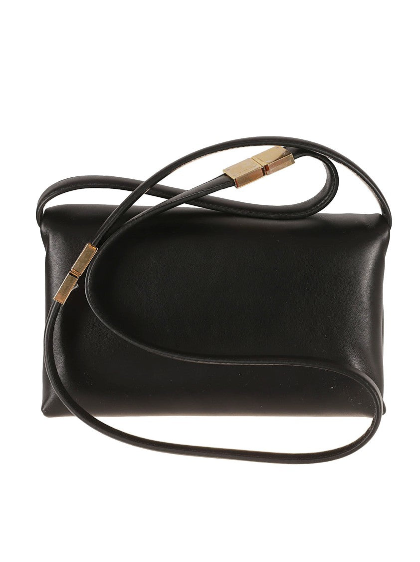 Marni Structured Black Calf Leather Bag With Design