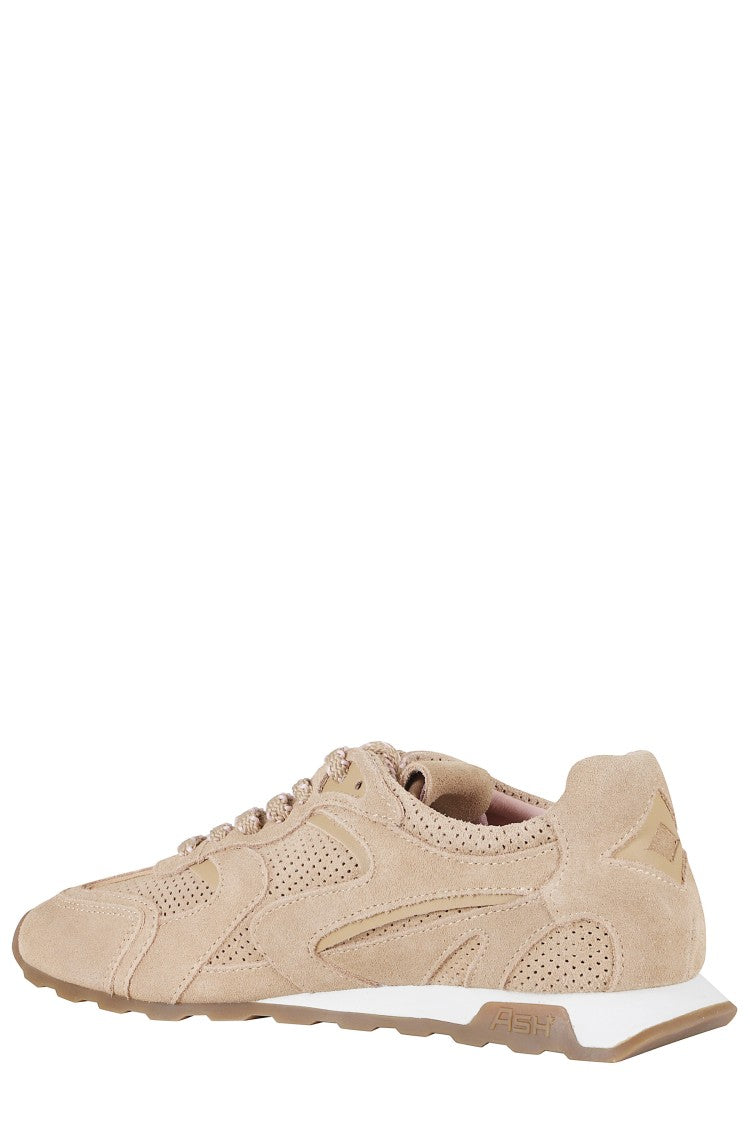 Ash Beige Kasar Suede Mesh Leather Sneakers