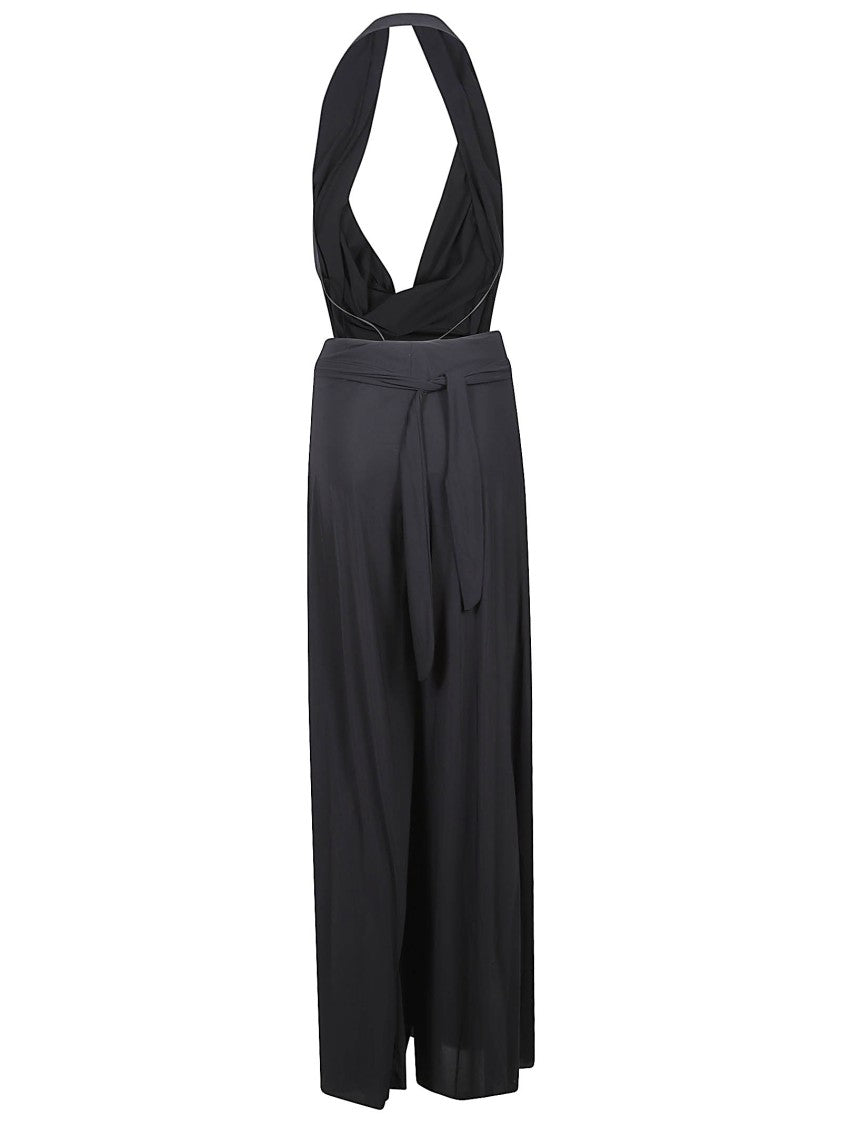 Amazuin Halter-Neck Jumpsuit With Draped Neckline