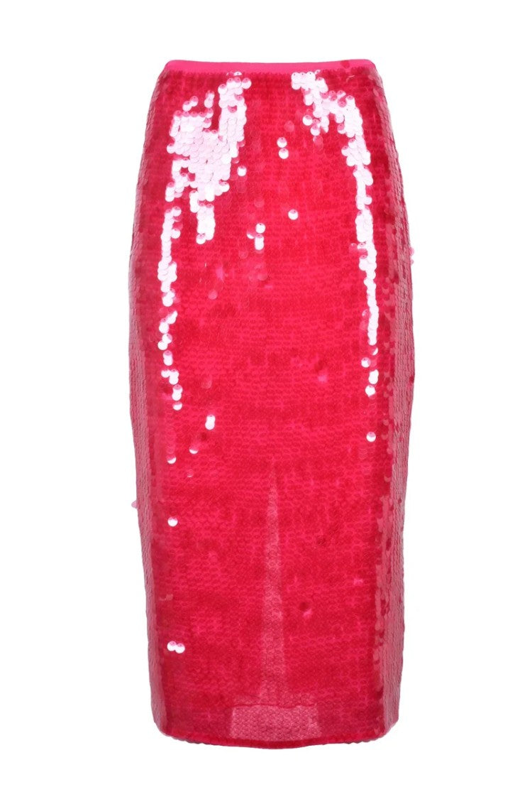 Patrizia Pepe Sequin Longuette Skirt - Fuchsia