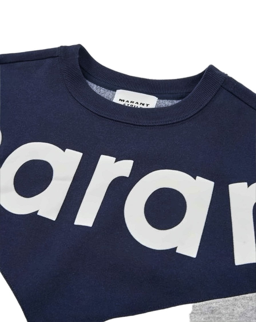 Isabel Marant Color-Block Long-Sleeve Sweatshirt With Bold Lettering