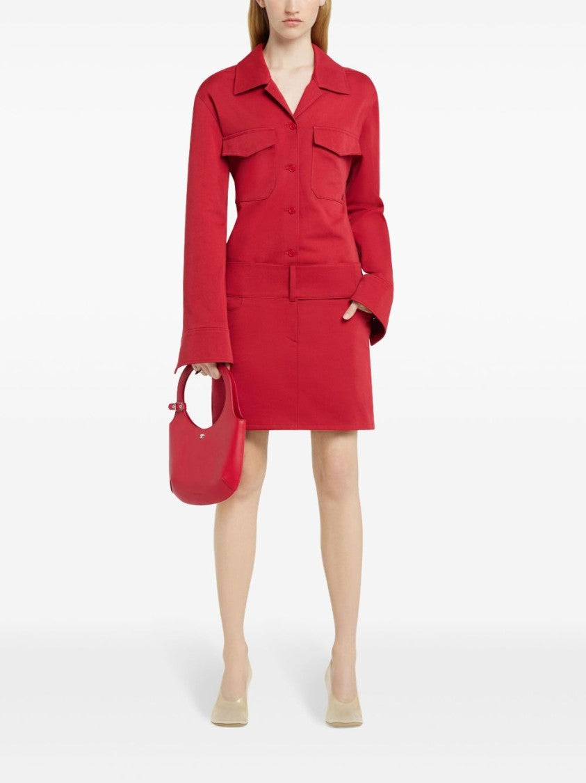 Courrèges Vibrant Red Cotton Shirt With Logo